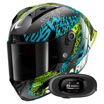 Integral Shark Aeron GP FIM 2 Racing Speed-Vib DBG + Kit bluetooth 5R Lite Solo