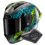 Casque Integral Shark Aeron GP FIM 2 Racing Speed-Vib DBG + Kit Bluetooth BT Mini