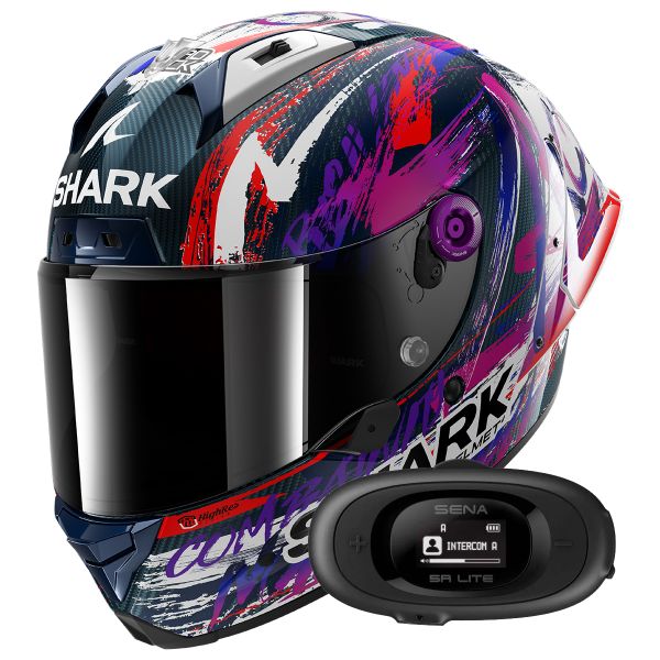 Integral Shark Aeron GP Fim Racing Replica Zarco Signature Carbon DWV + Kit bluetooth 5