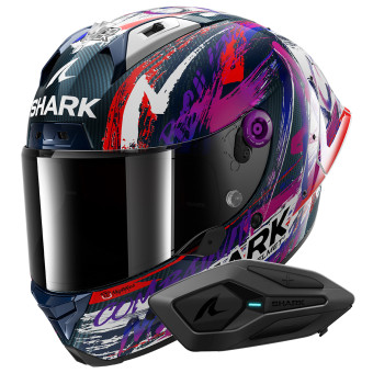 Integral Shark Aeron GP Fim Racing Replica Zarco Signature Carbon DWV + Kit Bluetooth S