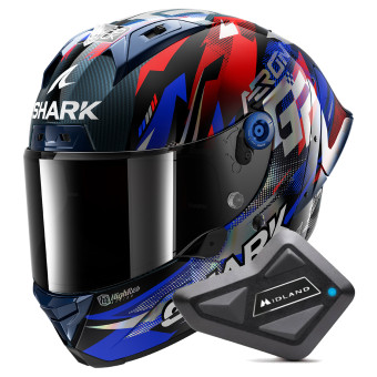 Integral Shark Aeron GP FIM Racing Replica Zarco Victory 2025 DBU + Kit Bluetooth BT Mi