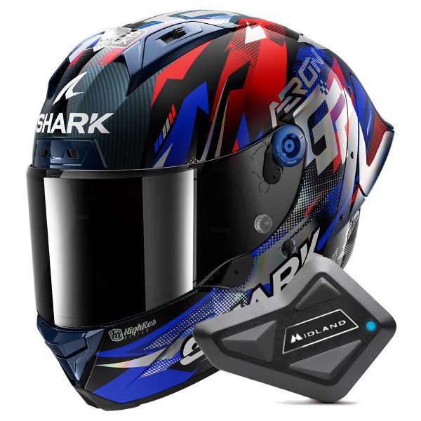 Integral Shark Aeron GP FIM Racing Replica Zarco Victory 2025 DBU + Kit Bluetooth BT Mi