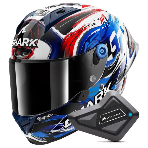 Integral Shark Aeron GP FIM Racing Zarco Signature WKB + Kit Bluetooth BT Mini