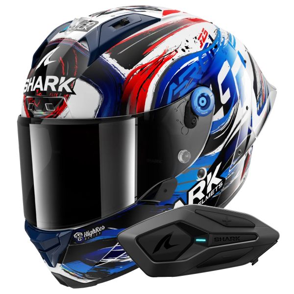 Integral Shark Aeron GP FIM Racing Zarco Signature WKB + Kit Bluetooth Sena for Shark S