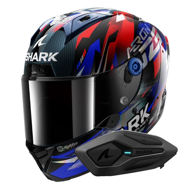 Integral Shark Aeron Zarco GP De France DBU + Kit Bluetooth Sena for Shark Solo