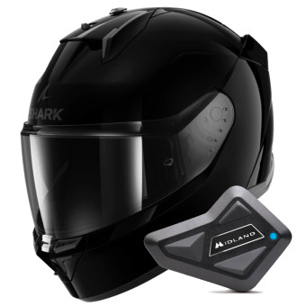 Integral Shark D-Skwal 3 Blank BLK + Kit Bluetooth BT Mini