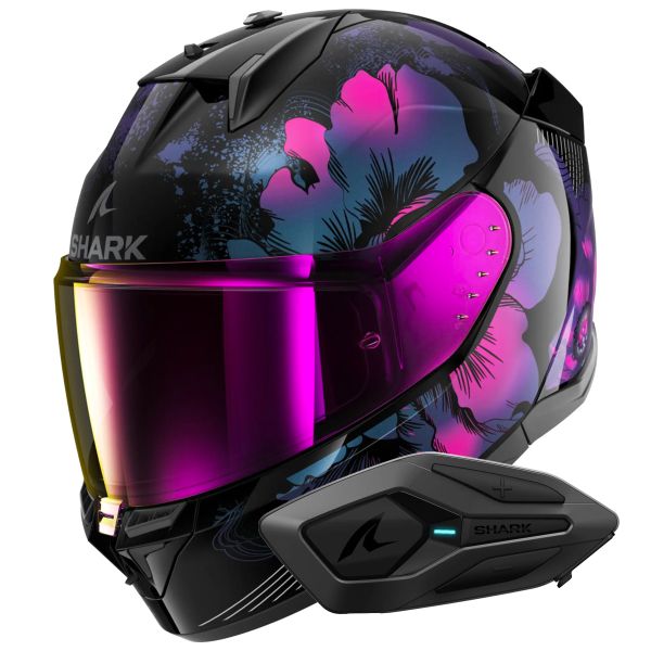 Integral Shark D-Skwal 3 Mayfer KVX + Kit Bluetooth Sena for Shark Solo
