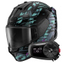 Casque Integral Shark D-Skwal 3 Reptaia Mat KXK + Kit Bluetooth 5S Solo