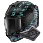 Casque Integral Shark D-Skwal 3 Reptaia Mat KXK + Kit Bluetooth BT Mini
