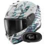 Casque Integral Shark D-Skwal 3 Reptaia WXW + Kit Bluetooth 5R Lite