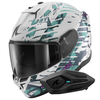 Integral Shark D-Skwal 3 Reptaia WXW + Kit Bluetooth Sena for Shark Solo