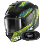 Casque Integral Shark D-Skwal 3 Speed-Vib Mat KGB + Kit Bluetooth 5R Lite