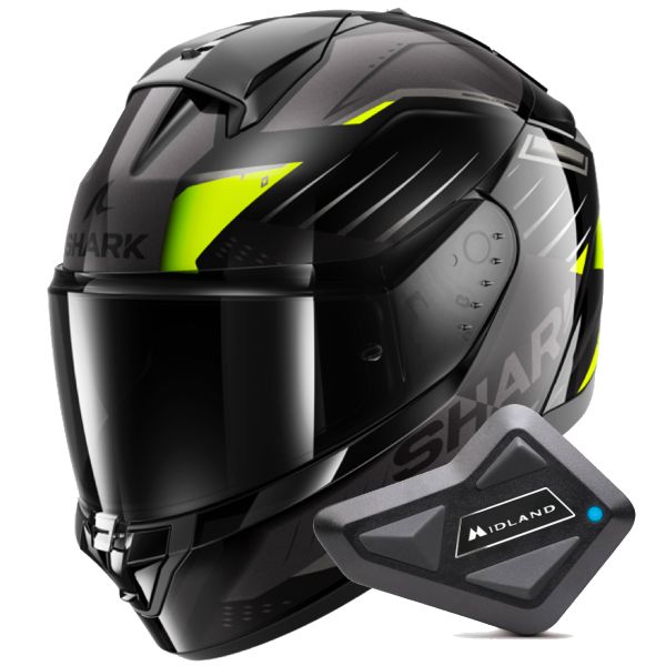 Integral Shark Ridill 2 Bersek KGA + Kit Bluetooth BT Mini