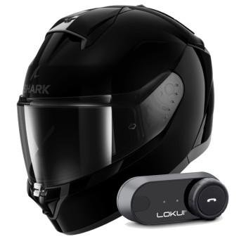 Integral Shark Ridill 2 Blank BLK + Kit Bluetooth Lokui K30