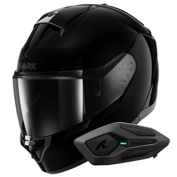 Integral Shark Ridill 2 Blank BLK + Kit Bluetooth Sena for Shark Solo