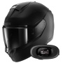 Casque Integral Shark Ridill 2 Blank Mat KMA + Kit Bluetooth 5R Lite