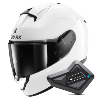 Integral Shark Ridill 2 Blank WHU + Kit Bluetooth BT Mini