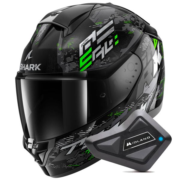 Integral Shark Ridill 2 Molokai KSG + Kit Bluetooth BT Mini