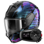 Casque Integral Shark Ridill 2 Reptaia KVX + Kit Bluetooth 5S Solo