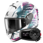 Casque Integral Shark Ridill 2 Reptaia WVX + Kit Bluetooth 5S Solo