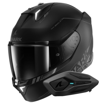 Casque Integral Shark Skwal i3 Blank SP Mat KAK + Kit Bluetooth Sena for Shark Solo Casque Integral Shark Skwal i3 Blank SP Mat KAK + Kit Bluetooth Sena for Shark Solo