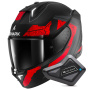 Casque Integral Shark Skwal i3 Hellcat Mat KUR + Kit Bluetooth BT Mini