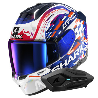 Casque Integral Shark Skwal i3 Replica Zarco GP De France WVB + Kit Bluetooth Sena for Shark S Casque Integral Shark Skwal i3 Replica Zarco GP De France WVB + Kit Bluetooth Sena for Shark S