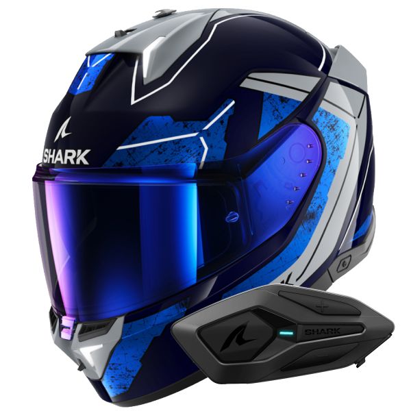 Integral Shark Skwal i3 Rhad BUS + Kit Bluetooth Sena for Shark Solo