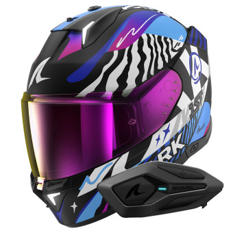 Casque Integral Shark Skwal i3 Speed-Fancy KWB + Kit Bluetooth Sena for Shark Solo Casque Integral Shark Skwal i3 Speed-Fancy KWB + Kit Bluetooth Sena for Shark Solo
