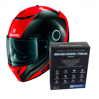 Integral Shark Spartan Carbon 1.2 Skin DRR + Kit Bluetooth Sharktooth Prime