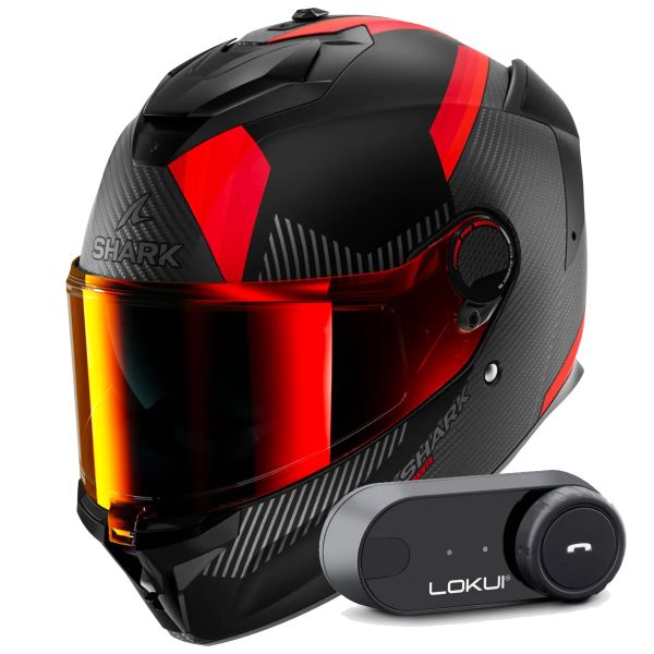 Integral Shark Spartan GT Pro Dokhta Carbon Mat DOA + Kit Bluetooth Lokui K30