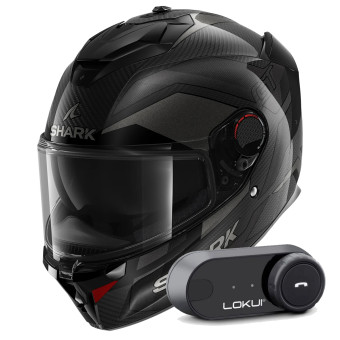 Integral Shark Spartan GT Pro Ritmo Carbon DAU + Kit Bluetooth Lokui K30