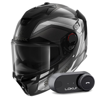 Integral Shark Spartan GT Pro Ritmo Carbon Mat DSU + Kit Bluetooth Lokui K30