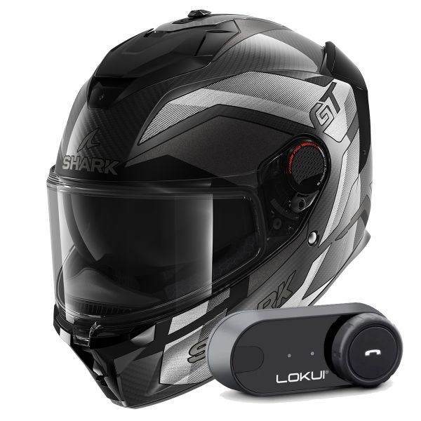 Integral Shark Spartan GT Pro Ritmo Carbon Mat DSU + Kit Bluetooth Lokui K30