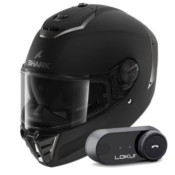 Casque Integral Shark Spartan RS Blank Mat KMA + Kit Bluetooth Lokui K30 Casque Integral Shark Spartan RS Blank Mat KMA + Kit Bluetooth Lokui K30