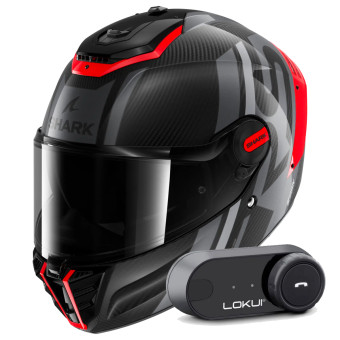 Integral Shark Spartan RS Carbon Shawn DOS + Kit Bluetooth Lokui K30