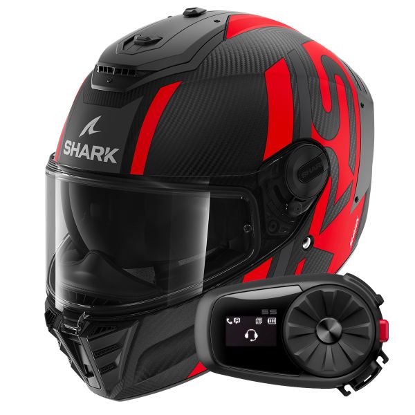 Integral Shark Spartan RS Carbon Shawn Mat DAR + Kit Bluetooth 5S Solo