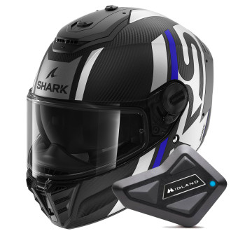 Integral Shark Spartan RS Carbon Shawn Mat DBS + Kit Bluetooth BT Mini