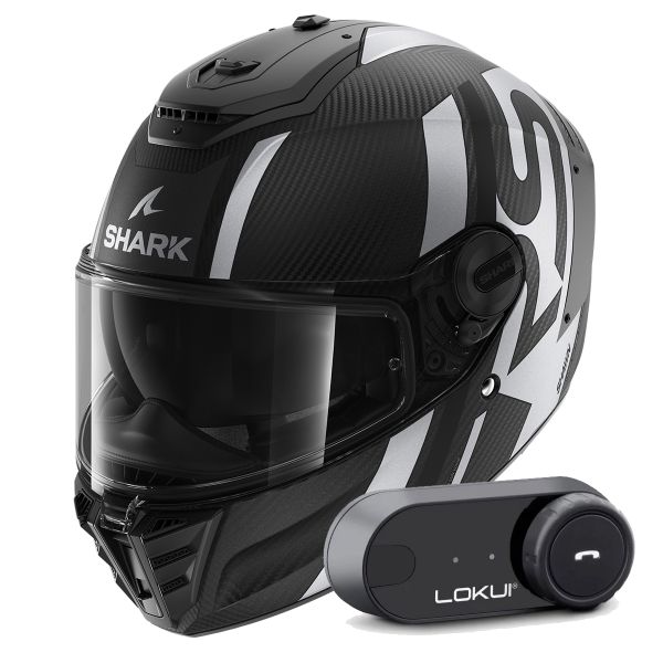 Integral Shark Spartan RS Carbon Shawn Mat DKS + Kit Bluetooth Lokui K30