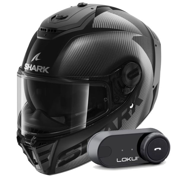 Integral Shark Spartan RS Carbon Skin DAD Dark Visor + Kit Bluetooth Lokui K30 Integral Shark Spartan RS Carbon Skin DAD Dark Visor + Kit Bluetooth Lokui K30