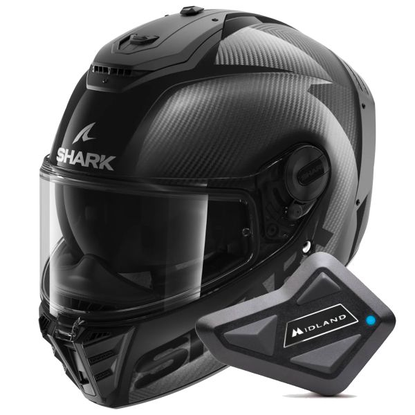 Integral Shark Spartan Rs Carbon Skin Visor In The Box Carbon DAD + Kit Bluetooth BT Mi