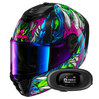 Casque Integral Shark Spartan RS Shaytan KGV + Kit bluetooth 5R Lite Solo Casque Integral Shark Spartan RS Shaytan KGV + Kit bluetooth 5R Lite Solo
