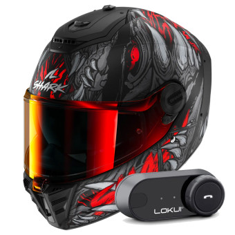 Integral Shark Spartan RS Shaytan Mat KRA + Kit Bluetooth Lokui K30