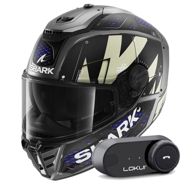 Integral Shark Spartan RS Styngrey Mat AAB + Kit Bluetooth Lokui K30
