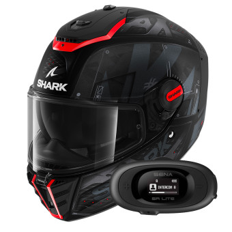 Integral Shark Spartan RS Styngrey Mat KAR + Kit bluetooth 5R Lite Solo