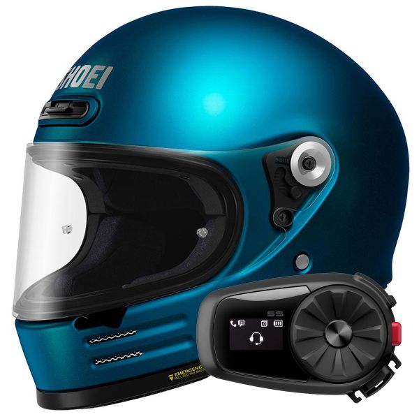 Integral Shoei Glamster 06 Laguna Azul + Kit Bluetooth 5S Solo Integral Shoei Glamster 06 Laguna Azul + Kit Bluetooth 5S Solo