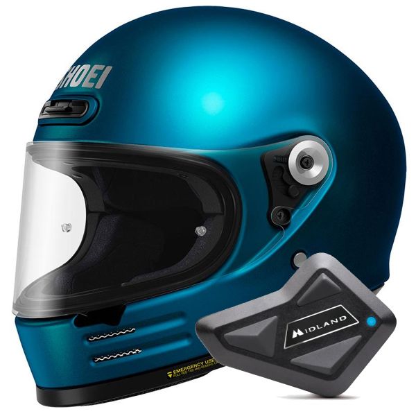 Integral Shoei Glamster 06 Laguna Azul + BT Mini Kit Bluetooth Integral Shoei Glamster 06 Laguna Azul + BT Mini Kit Bluetooth