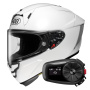 Casque Integral Shoei X-SPR Pro White + Kit Bluetooth 5S Solo