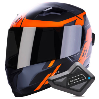 Integral Stormer Wise Runner Orange Matt + Kit Bluetooth BT Mini