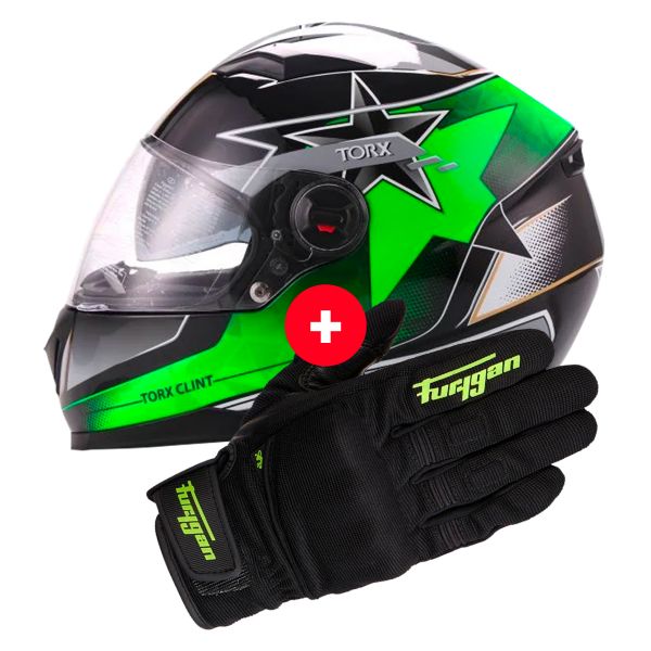 Integral Torx Clint Pilot Black Green Fluo + Jet D3O Black Green Fluo